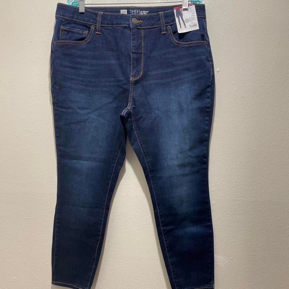 18 Short High Rise Skinny Jeans Dark Wash TT351001 Time And Tru